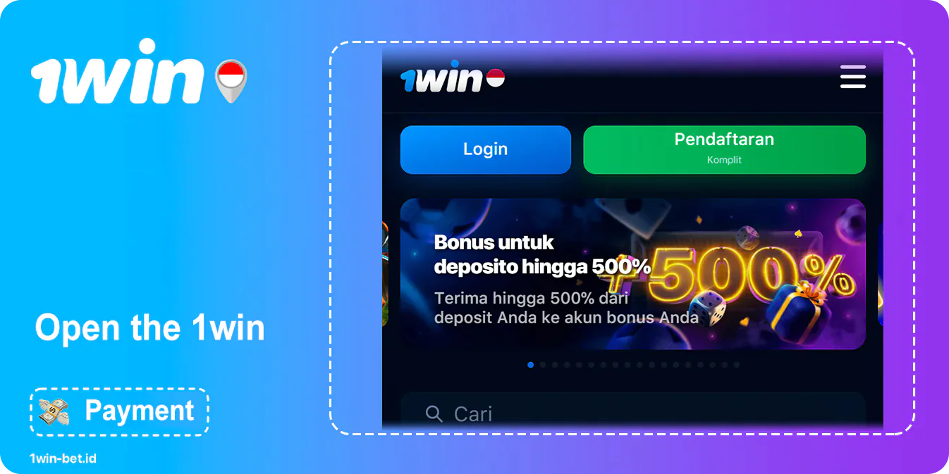 Visit the 1Win Website or mobile app to start depositing money