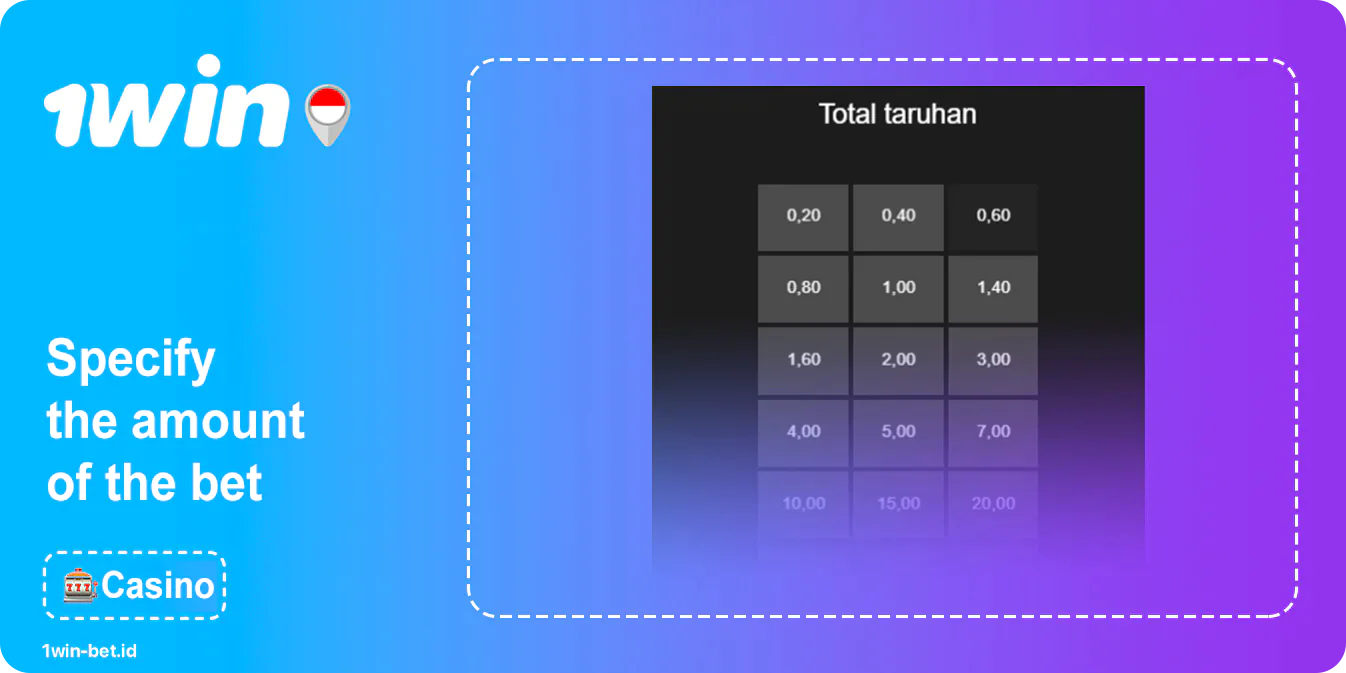 Set the bet amount - 1Win Indonesia