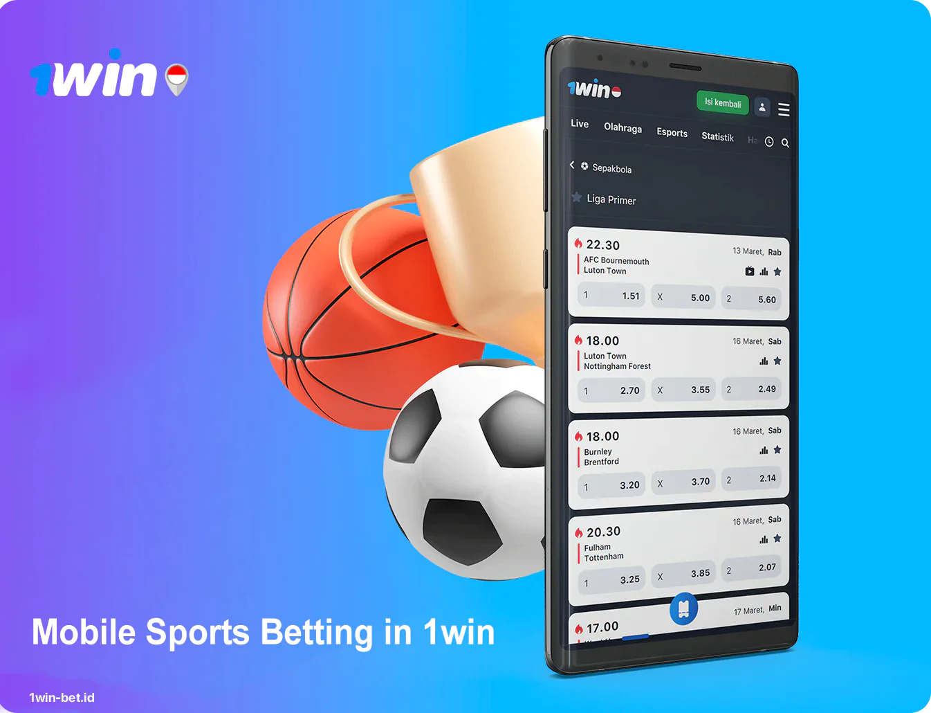 1Win Sports betting using Mobile App